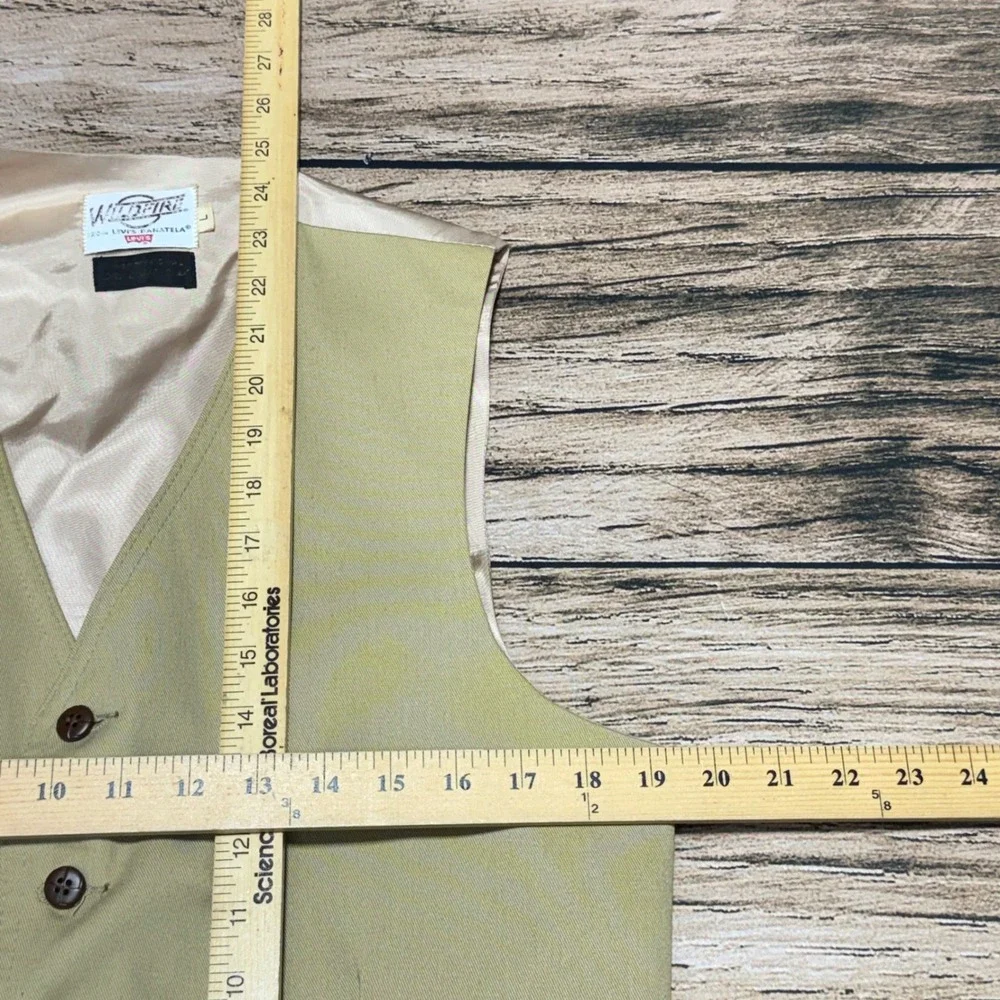 Levis Wildfire Vest Men Large Tan Vintage Panatela Western Button Front Cinch